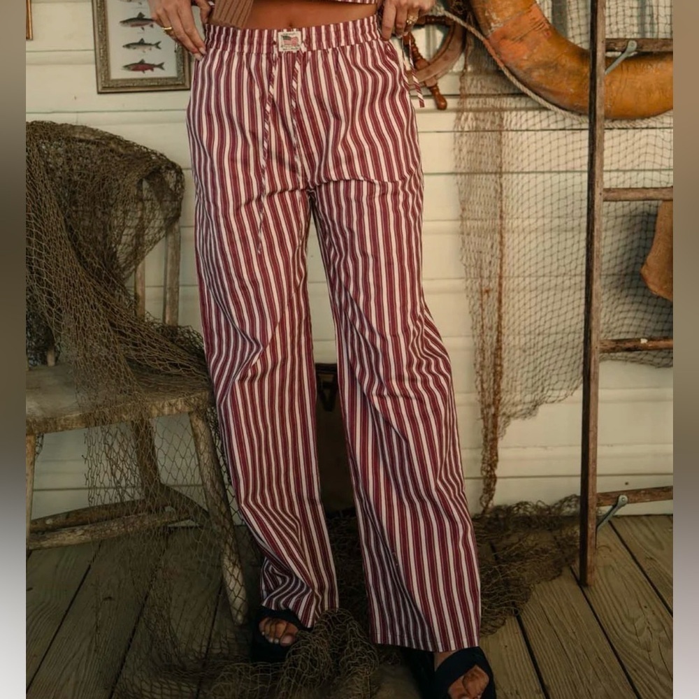 Tribe Kelley Grayton Wide Leg Pants – Vintage Red Stripe – Small